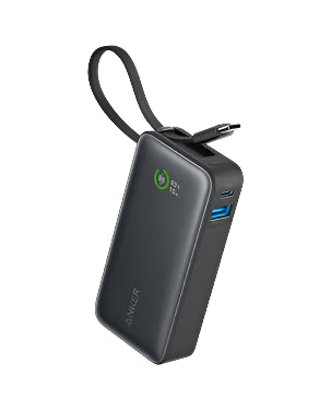 Anker Nano Power Bank 30W built-In USB-C Cable 10000mAh A1259H11 - Black Anker Nano Power Bank 30W built-In USB-C Cable 10000mAh A1259H11 - Black